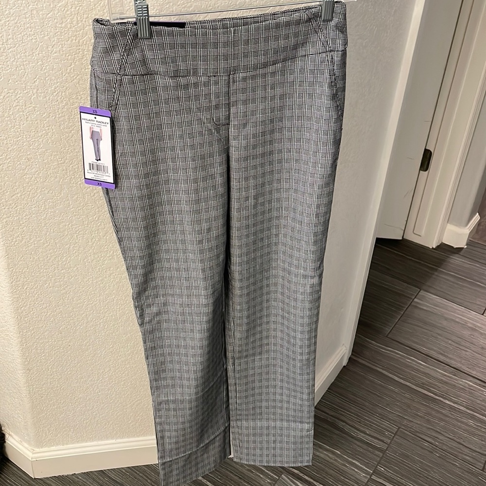 NWT Hilary Radley womens pull on pant size xs houndstooth pattern